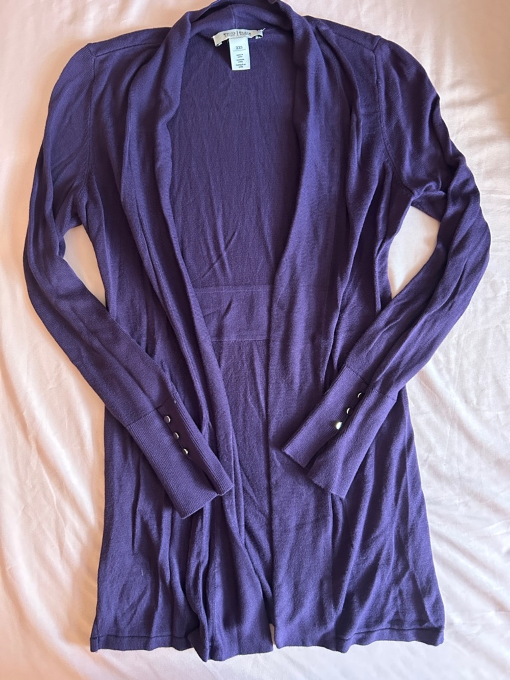White House Black Market deep purple cardigan